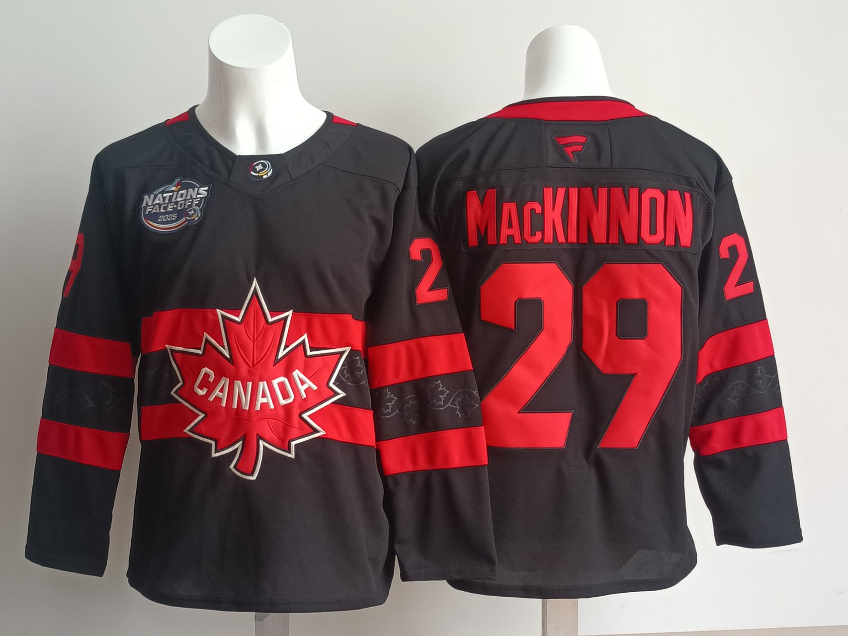 Men Canada #29 Mackinnon Black 2025 Fanatics Home Premium NHL Jersey style 1->more nhl jerseys->NHL Jersey
